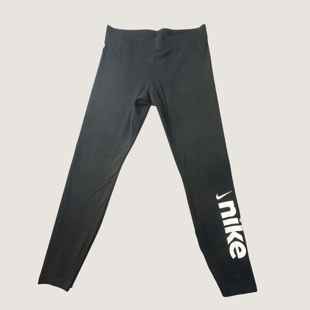 Nike Leggings Womens L CU5074-010 Black Graphic Logo Sportswear Activewear